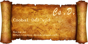Csobai Dávid névjegykártya