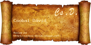 Csobai Dávid névjegykártya